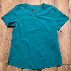 Teal Women's V-Neck Scrub Top